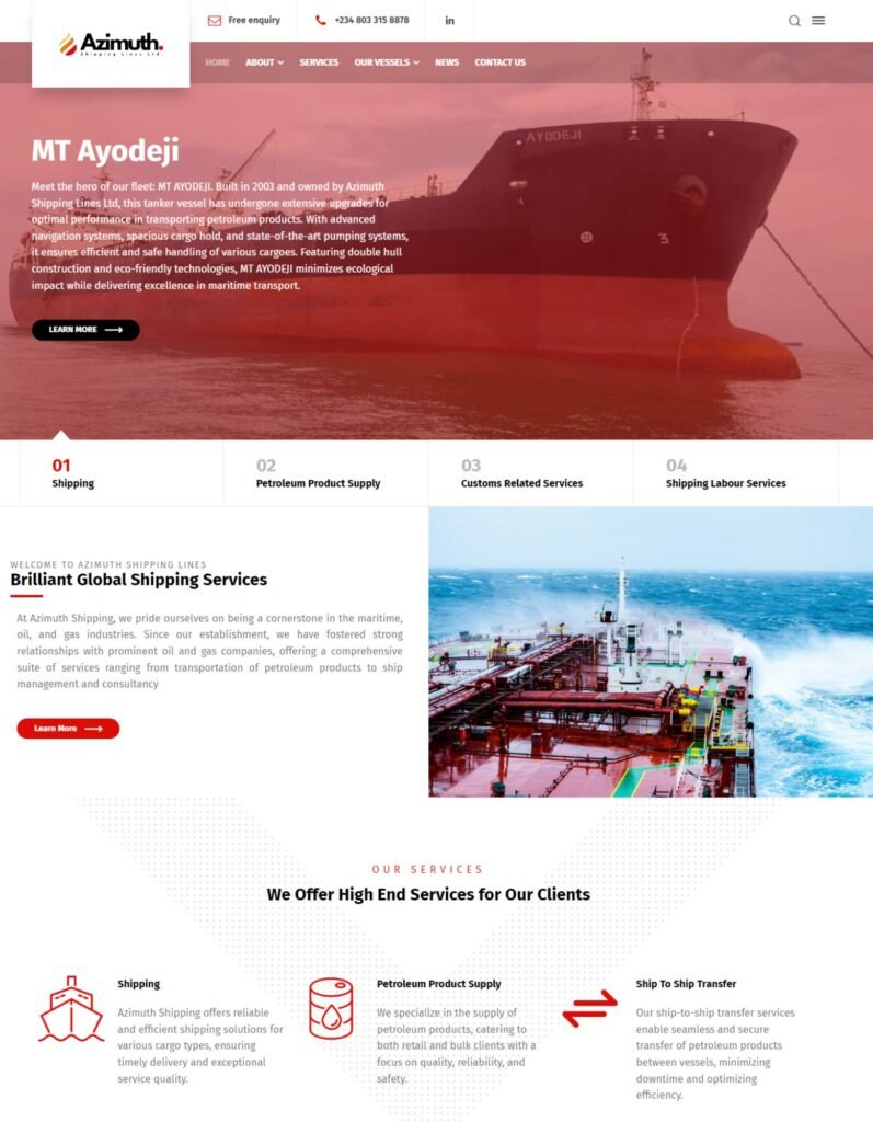 Azimuth Shipping Lines - Web Design, Logo, SEO... 3 4